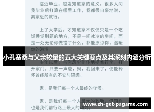 小孔塞桑与父亲较量的五大关键要点及其深刻内涵分析 小孔塞桑与父亲较量的五大关键要点及其深刻内涵分析