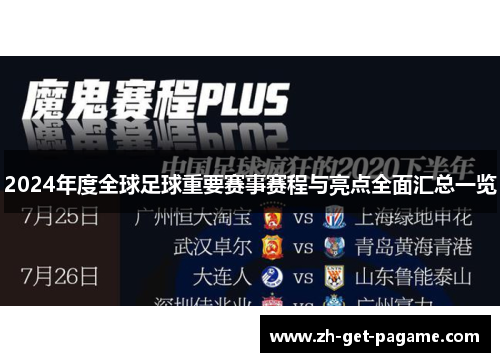 2024年度全球足球重要赛事赛程与亮点全面汇总一览 2024年度全球足球重要赛事赛程与亮点全面汇总一览