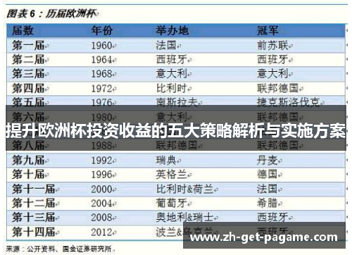 提升欧洲杯投资收益的五大策略解析与实施方案 提升欧洲杯投资收益的五大策略解析与实施方案